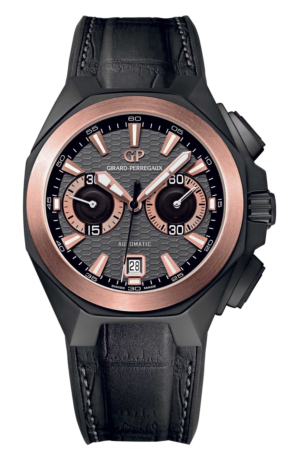 Мужские часы chrono hawk hollywood GIRARD-PERREGAUX бесцветного цвета, арт. 49970-34-232-BB6A | Фото 1 (Материал корпуса: Другое; Механизм: Автомат; Цвет циферблата: Другое)