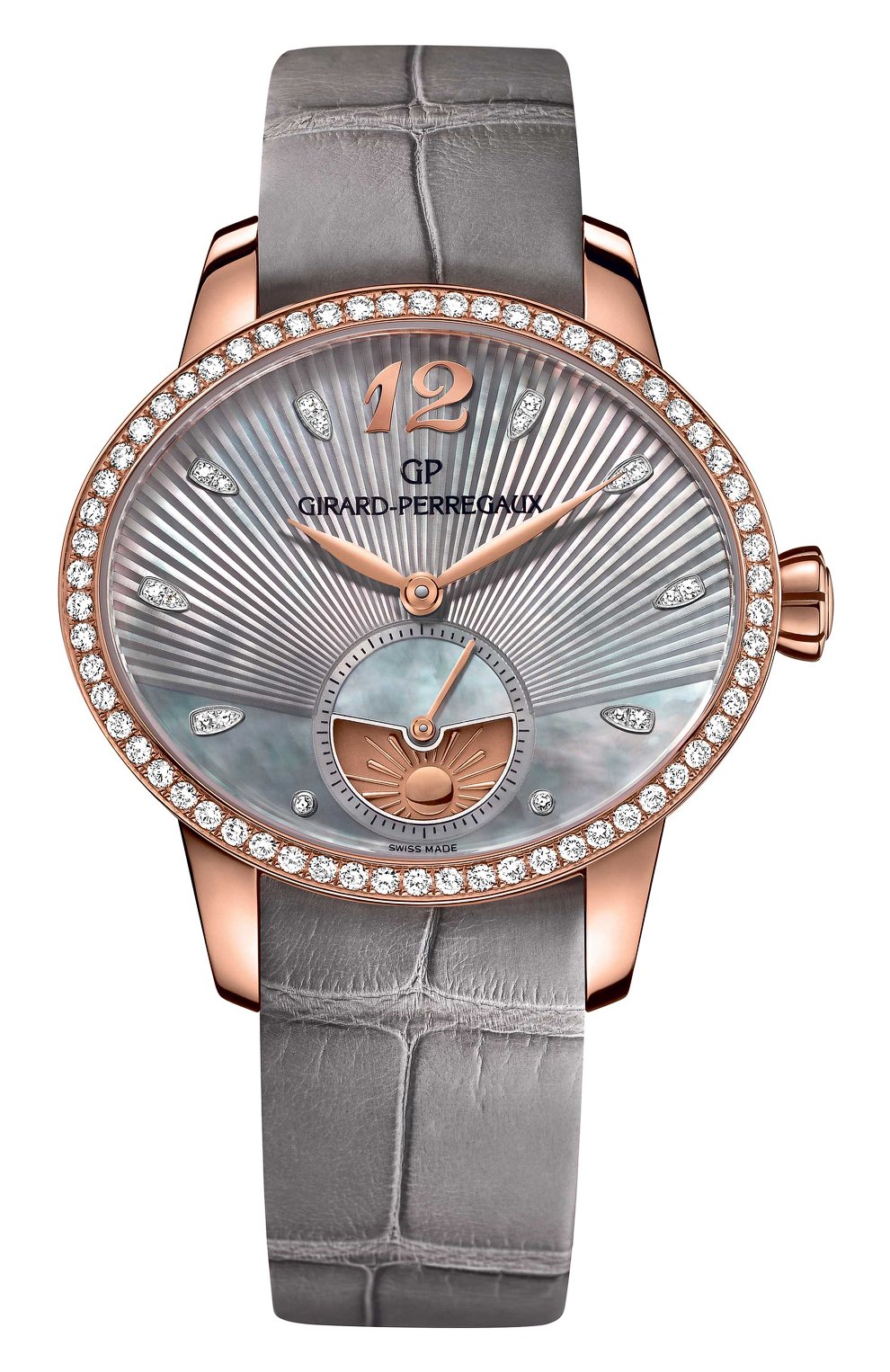 Женские часы day and night rose gold grey GIRARD-PERREGAUX бесцветного цвета, арт. 80488D52A251-CK2A | Фото 1 (Механизм: Автомат; Материал корпуса: Розовое золото; Цвет циферблата: Перламутровый)