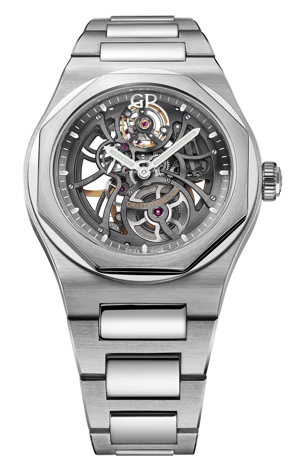 Мужские часы laureato skeleton GIRARD-PERREGAUX серого цвета, арт. 81015-11-001-11A | Фото 1