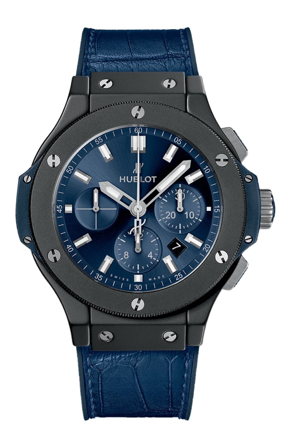 Мужские часы big bang ceramic blue HUBLOT синего цвета, арт. 301.CI.7170.LR | Фото 1