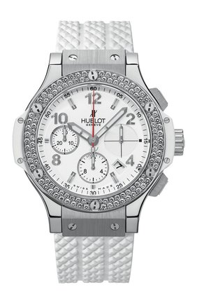 Женские часы big bang steel white diamonds HUBLOT бесцветного цвета, арт. 342.SE.230.RW.114 | Фото 1 (Материал корпуса: Сталь; Механизм: Автомат; Цвет циферблата: Белый)