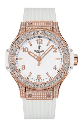 Женские часы big bang gold white pave HUBLOT белого цвета по цене 2402600 руб., арт. 361.PE.2010.RW.1704 | Фото 1 Женские часы big bang gold white pave HUBLOT белого цвета, арт. 361.PE.2010.RW.1704 | Фото 1