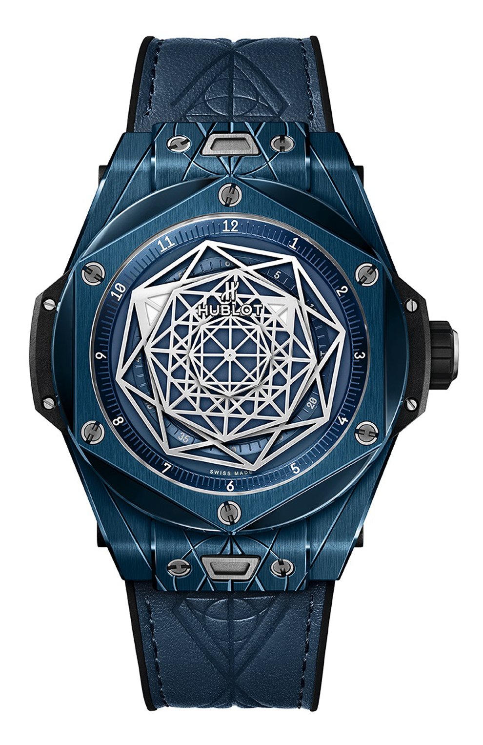 Мужские часы big bang unico sang bleu ceramic blue HUBLOT синего цвета, арт. 415.EX.7179.VR.MXM19 | Фото 1