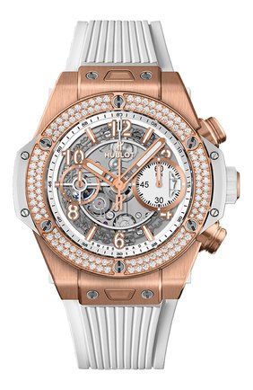 Женские часы big bang unico king gold white diamonds HUBLOT белого цвета по цене 3349700 руб., арт. 441.OE.2010.RW.1104 | Фото 1 Женские часы big bang unico king gold white diamonds HUBLOT белого цвета, арт. 441.OE.2010.RW.1104 | Фото 1