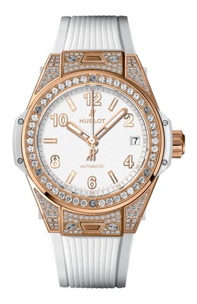 Женские часы big bang one click king gold white pave HUBLOT белого цвета по цене 2660900 руб., арт. 465.OE.2080.RW.1604 | Фото 1 Женские часы big bang one click king gold white pave HUBLOT белого цвета, арт. 465.OE.2080.RW.1604 | Фото 1