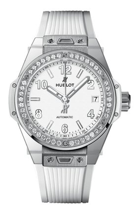 Женские часы big bang one click steel white diamonds HUBLOT белого цвета по цене 1197200 руб., арт. 465.SE.2010.RW.1204 | Фото 1 Женские часы big bang one click steel white diamonds HUBLOT белого цвета, арт. 465.SE.2010.RW.1204 | Фото 1