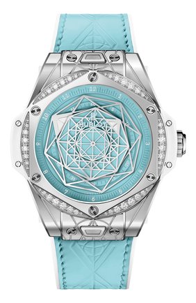 Женские часы big bang one click sang bleu steel turquoise special edition HUBLOT бирюзового цвета по цене 1570300 руб., арт. 465.SS.892L.VR.1204.MMXM | Фото 1 Женские часы big bang one click sang bleu steel turquoise special edition HUBLOT бирюзового цвета, арт. 465.SS.892L.VR.1204.MMXM | Фото 1