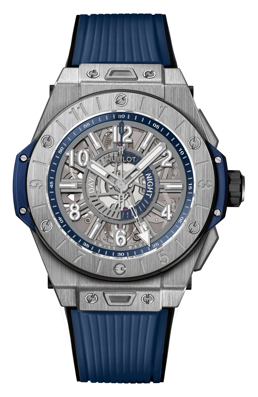 Мужские часы big bang unico titanium blue HUBLOT серого цвета, арт. 471.NX.7112.RX | Фото 1