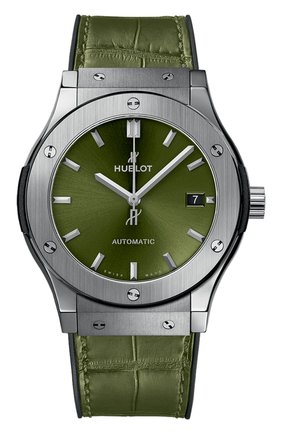 Мужские часы classic fusion titanium green HUBLOT зеленого цвета по цене 631400 руб., арт. 511.NX.8970.LR | Фото 1 Мужские часы classic fusion titanium green HUBLOT зеленого цвета, арт. 511.NX.8970.LR | Фото 1