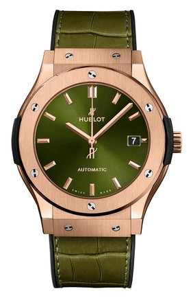 Мужские часы classic fusion king gold green HUBLOT зеленого цвета по цене 1922900 руб., арт. 511.OX.8980.LR | Фото 1 Мужские часы classic fusion king gold green HUBLOT зеленого цвета, арт. 511.OX.8980.LR | Фото 1