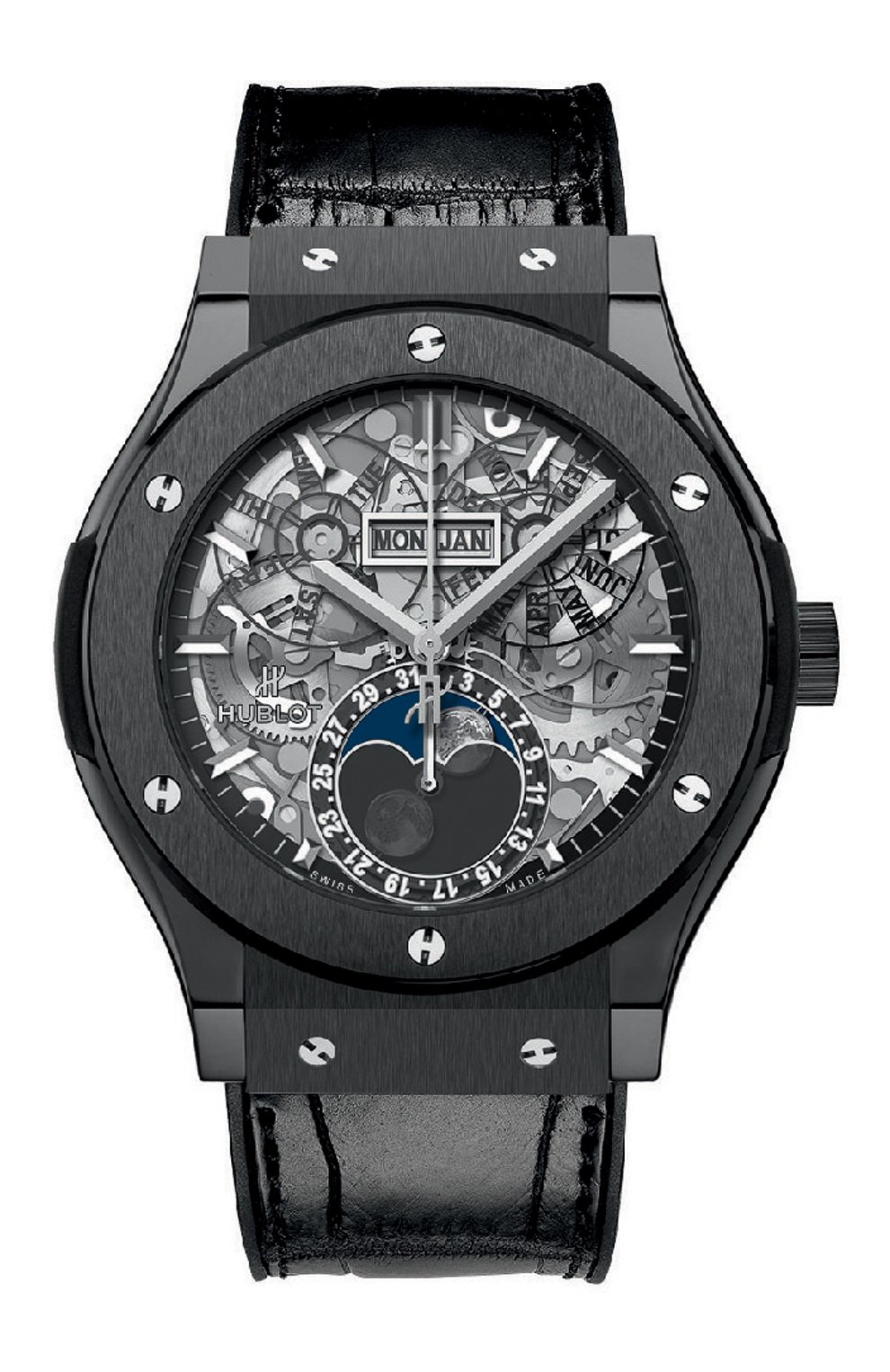Мужские часы classic fusion aerofusion moonphase ceramic HUBLOT серебряного цвета, арт. 517.CX.0170.LR | Фото 1