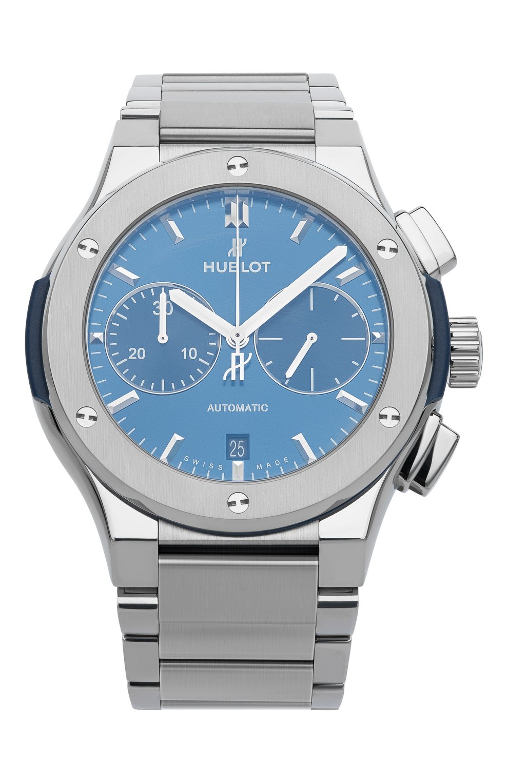 Мужские часы classic fusion chronograph titanium bracelet HUBLOT синего цвета, арт. 520.NX.7170.NX | Фото 1