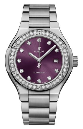 Женские часы classic fusion titanium brown diamonds bracelet HUBLOT фиолетового цвета по цене 959400 руб., арт. 585.NX.897V.NX.1204 | Фото 1 Женские часы classic fusion titanium brown diamonds bracelet HUBLOT фиолетового цвета, арт. 585.NX.897V.NX.1204 | Фото 1