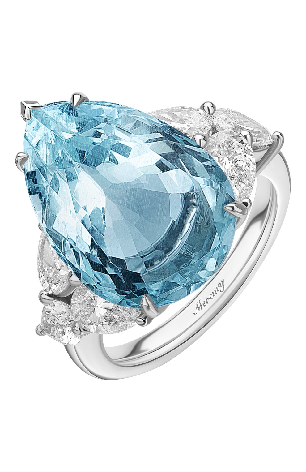 Женские кольцо MERCURY бесцветного цвета, арт. MR24611WAQ | Фото 1 (Материал сплава: Белое золото; Драгоценные камни: Бриллианты)
