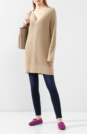 Женские замшевые мокасины TOD’S фиолетового цвета по цене 34950 руб., арт. XXW00G0CY70RE0 | Фото 2 Женские замшевые мокасины TOD’S фиолетового цвета, арт. XXW00G0CY70RE0 | Фото 2