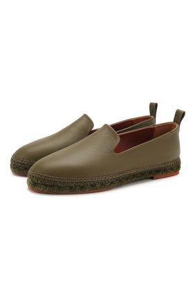 Женские кожаные эспадрильи agata LORO PIANA хаки цвета по цене 38550 руб., арт. FAI4849 | Фото 1 Женские кожаные эспадрильи agata LORO PIANA хаки цвета, арт. FAI4849 | Фото 1
