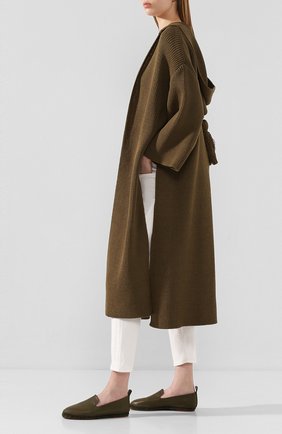 Женские кожаные эспадрильи agata LORO PIANA хаки цвета по цене 38550 руб., арт. FAI4849 | Фото 2 Женские кожаные эспадрильи agata LORO PIANA хаки цвета, арт. FAI4849 | Фото 2
