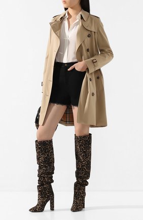 Женские замшевые ботфорты 76 SAINT LAURENT леопардового цвета по цене 127500 руб., арт. 621120/1FL00 | Фото 2 Женские замшевые ботфорты 76 SAINT LAURENT леопардового цвета, арт. 621120/1FL00 | Фото 2