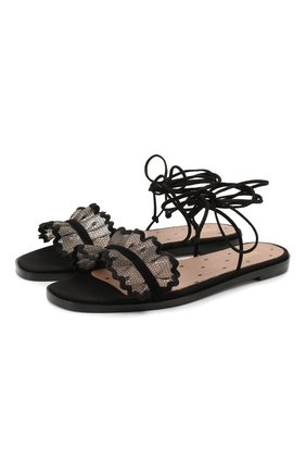 Женские текстильные сандалии REDVALENTINO черного цвета по цене 26650 руб., арт. TQ0S0D67/KYL | Фото 1 Женские текстильные сандалии REDVALENTINO черного цвета, арт. TQ0S0D67/KYL | Фото 1