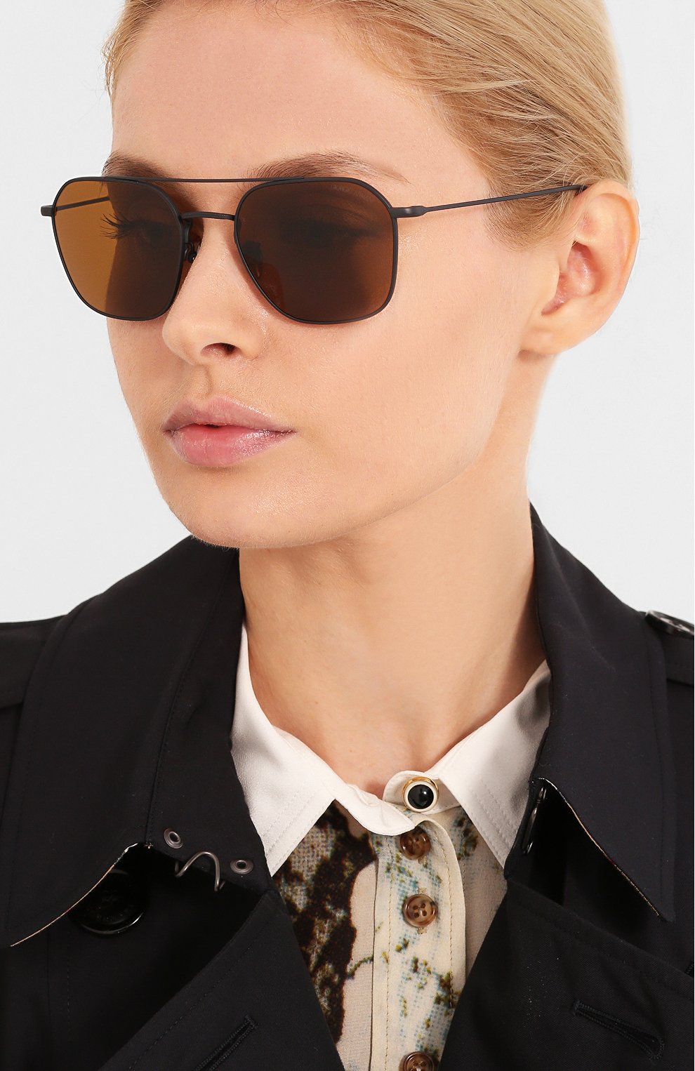 Женские солнцезащитные очки GIORGIO ARMANI коричневого цвета, арт. 6095T-327733 | Фото 2 (Тип очков: С/з; Очки форма: Прямоугольные; Оптика Гендер: оптика-мужское)