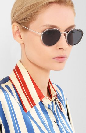 Женские солнцезащитные очки THOM BROWNE серебряного цвета по цене 61950 руб., арт. TB-815-03 | Фото 2 Женские солнцезащитные очки THOM BROWNE серебряного цвета, арт. TB-815-03 | Фото 2