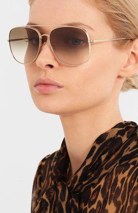 Женские солнцезащитные очки OLIVER PEOPLES светло-коричневого цвета по цене 25300 руб., арт. 1272S-50358E | Фото 2 Женские солнцезащитные очки OLIVER PEOPLES светло-коричневого цвета, арт. 1272S-50358E | Фото 2