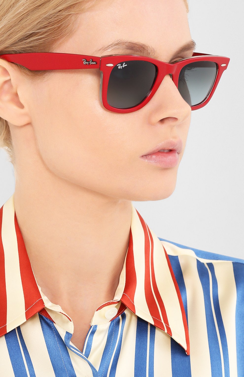 Женские солнцезащитные очки RAY-BAN красного цвета, арт. 2140-12963M | Фото 2 (Тип очков: С/з; Оптика Гендер: оптика-унисекс; Очки форма: Прямоугольные)