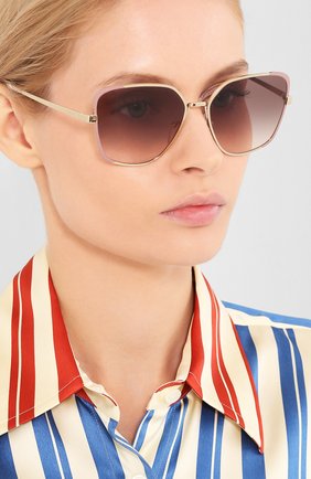 Женские солнцезащитные очки PRADA коричневого цвета, арт. 60XS-07B4K0 | Фото 2 (Региональные ограничения белый список (Axapta Mercury): RU; Тип очков: С/з; Оптика Гендер: оптика-женское; Очки форма: Бабочка)