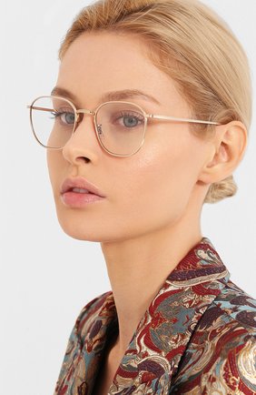 Женские солнцезащитные очки THE ROW X OLIVER PEOPLES золотого цвета по цене 29500 руб., арт. 1230ST-52921W | Фото 2 Женские солнцезащитные очки THE ROW X OLIVER PEOPLES золотого цвета, арт. 1230ST-52921W | Фото 2