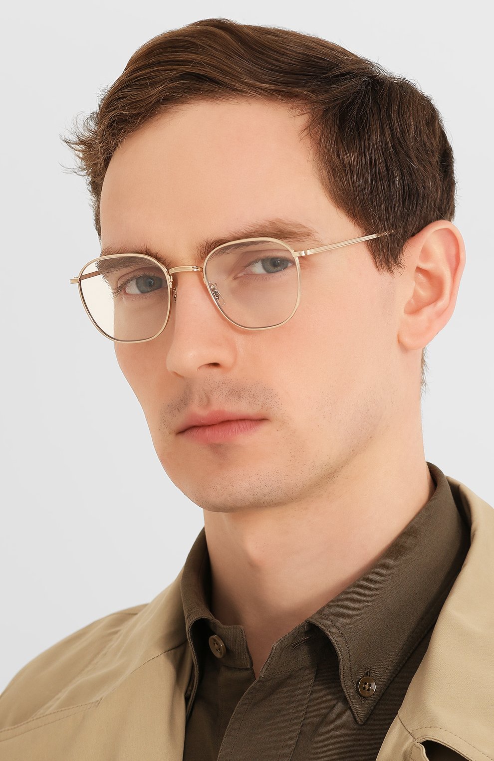 Женские солнцезащитные очки OLIVER PEOPLES золотого цвета по цене 26900 руб., арт. 1230ST-52921W | Фото 3 Женские солнцезащитные очки OLIVER PEOPLES золотого цвета, арт. 1230ST-52921W | Фото 3