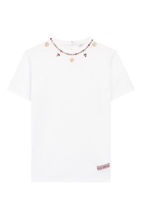 Детская хлопковая футболка DOLCE & GABBANA белого цвета по цене 24850 руб., арт. L5JTFB/G7WCW/8-14 | Фото 1 Детская хлопковая футболка DOLCE & GABBANA белого цвета, арт. L5JTFB/G7WCW/8-14 | Фото 1