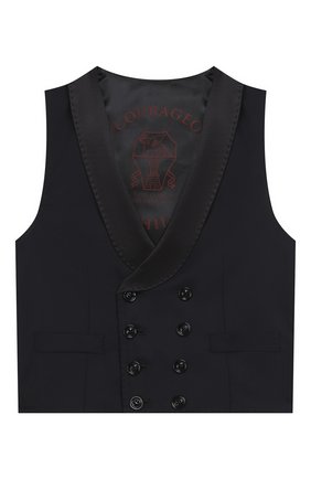 Детский шерстяной жилет BRUNELLO CUCINELLI синего цвета по цене 61450 руб., арт. BF460S749A | Фото 1 Детский шерстяной жилет BRUNELLO CUCINELLI синего цвета, арт. BF460S749A | Фото 1 (Материал подклада: Купро; Рукава: Короткие; Материал внешний: Шерсть; Стили: Классический; Ростовка одежда: 6 лет | 116 см)