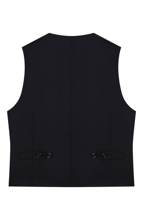 Детский шерстяной жилет BRUNELLO CUCINELLI синего цвета по цене 61450 руб., арт. BF460S749A | Фото 2 Детский шерстяной жилет BRUNELLO CUCINELLI синего цвета, арт. BF460S749A | Фото 2 (Материал подклада: Купро; Рукава: Короткие; Материал внешний: Шерсть; Стили: Классический; Ростовка одежда: 6 лет | 116 см)