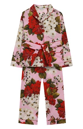 Детская хлопковая пижама DOLCE & GABBANA розового цвета по цене 42850 руб., арт. L51U01/HS5GF/2-6 | Фото 1 Детская хлопковая пижама DOLCE & GABBANA розового цвета, арт. L51U01/HS5GF/2-6 | Фото 1