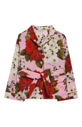 Детская хлопковая пижама DOLCE & GABBANA розового цвета по цене 42850 руб., арт. L51U01/HS5GF/2-6 | Фото 2 Детская хлопковая пижама DOLCE & GABBANA розового цвета, арт. L51U01/HS5GF/2-6 | Фото 2