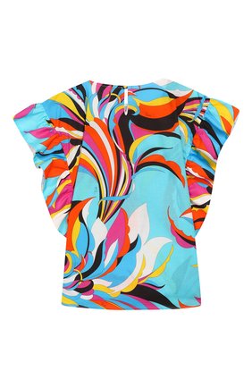 Детская хлопковая туника EMILIO PUCCI бирюзового цвета по цене 15950 руб., арт. 9M1112/MC720/1-4 | Фото 2 Детская хлопковая туника EMILIO PUCCI бирюзового цвета, арт. 9M1112/MC720/1-4 | Фото 2