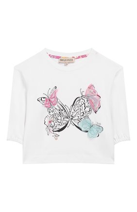 Детская хлопковый лонгслив EMILIO PUCCI белого цвета по цене 11700 руб., арт. 9M8173/MC960/1-4 | Фото 1 Детская хлопковый лонгслив EMILIO PUCCI белого цвета, арт. 9M8173/MC960/1-4 | Фото 1
