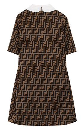 Детское хлопковое платье FENDI коричневого цвета по цене 43450 руб., арт. JFB350/A6A6/8A-12+ | Фото 2 Детское хлопковое платье FENDI коричневого цвета, арт. JFB350/A6A6/8A-12+ | Фото 2