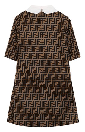 Детское хлопковое платье FENDI коричневого цвета по цене 38200 руб., арт. JFB350/A6A6/3A-6A | Фото 2 Детское хлопковое платье FENDI коричневого цвета, арт. JFB350/A6A6/3A-6A | Фото 2