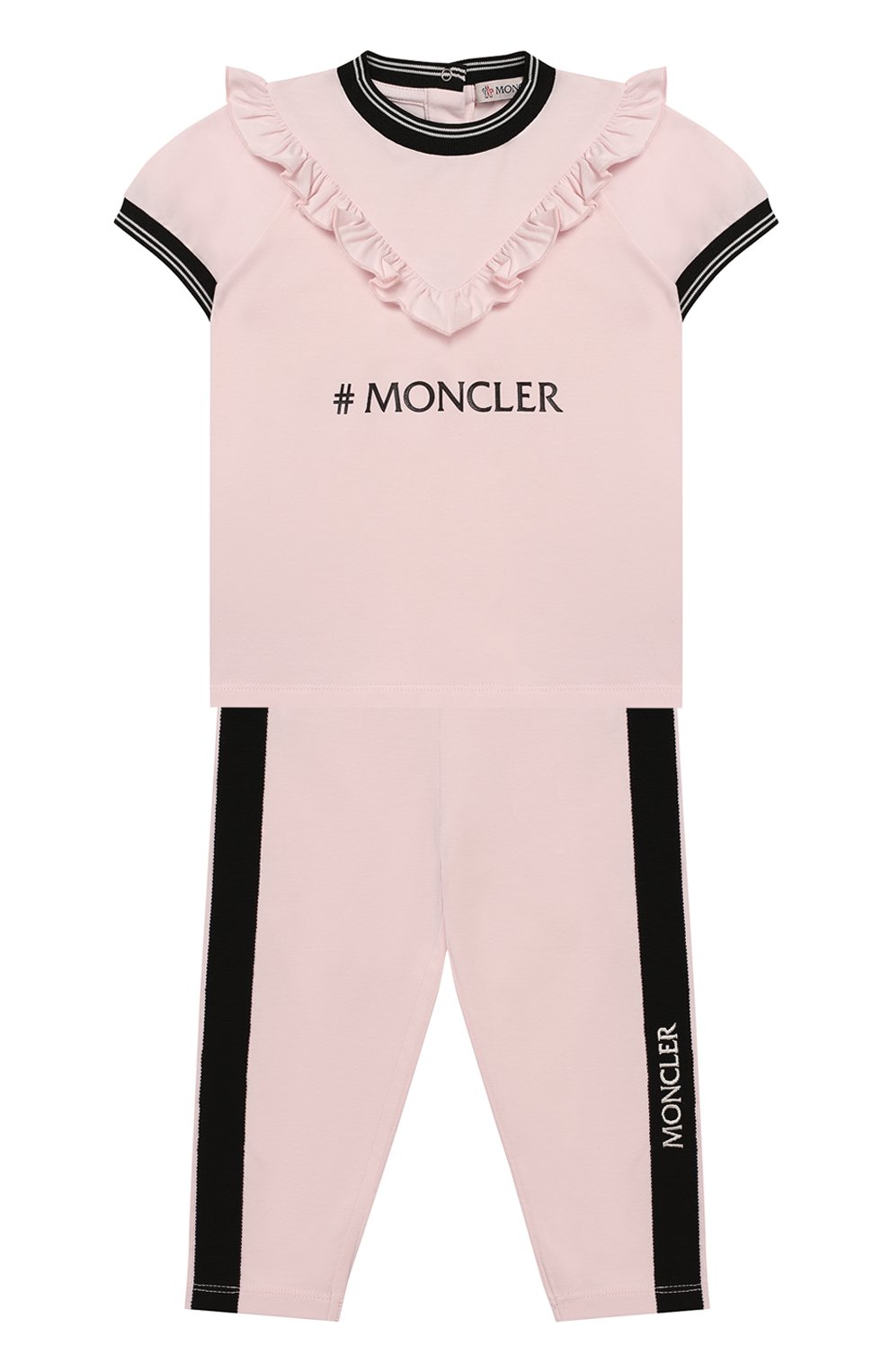 Детский комплект из футболки и брюк MONCLER розового цвета, арт. F1-951-8M710-10-8790A | Фото 1