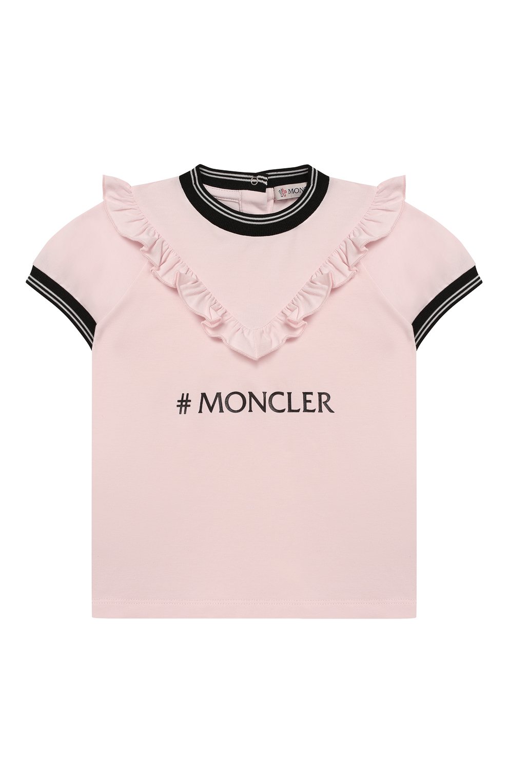 Детский комплект из футболки и брюк MONCLER розового цвета по цене 21600 руб., арт. F1-951-8M710-10-8790A | Фото 2 Детский комплект из футболки и брюк MONCLER розового цвета, арт. F1-951-8M710-10-8790A | Фото 2