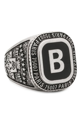 Мужское кольцо stone b BALENCIAGA серебряного цвета, арт. 619728/TZ39J | Фото 1 (Материал: Металл)