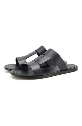 Мужские кожаные шлепанцы TOD’S синего цвета по цене 46550 руб., арт. XXM27C0CY40BR0 | Фото 1 Мужские кожаные шлепанцы TOD’S синего цвета, арт. XXM27C0CY40BR0 | Фото 1