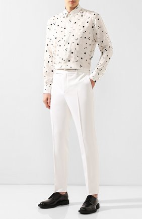 Мужская шелковая рубашка SAINT LAURENT черно-белого цвета по цене 87350 руб., арт. 564172/Y1A80 | Фото 2 Мужская шелковая рубашка SAINT LAURENT черно-белого цвета, арт. 564172/Y1A80 | Фото 2