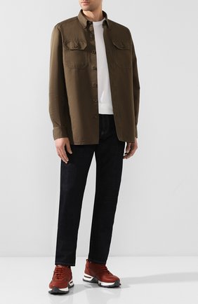Мужская рубашка из смеси льна и хлопка TOM FORD хаки цвета по цене 36950 руб., арт. 7FT769/94UDAN | Фото 2 Мужская рубашка из смеси льна и хлопка TOM FORD хаки цвета, арт. 7FT769/94UDAN | Фото 2