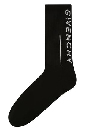 Мужские хлопковые носки GIVENCHY черного цвета, арт. BMB01B4037 | Фото 1 (Материал внешний: Хлопок; Кросс-КТ: бельё)