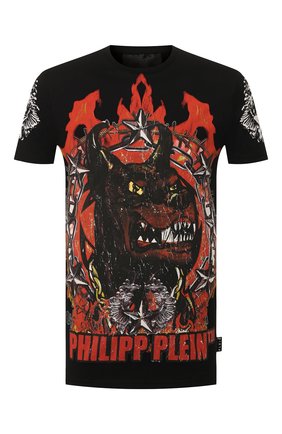 Мужская хлопковая футболка PHILIPP PLEIN черного цвета по цене 40770 руб., арт. P20C MTK4296 PJO002N | Фото 1 Мужская хлопковая футболка PHILIPP PLEIN черного цвета, арт. P20C MTK4296 PJO002N | Фото 1