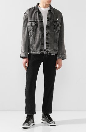 Мужская джинсовая куртка OFF-WHITE серого цвета по цене 69550 руб., арт. 0MYE051T20DEN0010801 | Фото 2 Мужская джинсовая куртка OFF-WHITE серого цвета, арт. 0MYE051T20DEN0010801 | Фото 2