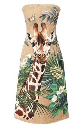 Женское льняное платье DOLCE & GABBANA бежевого цвета по цене 599500 руб., арт. F6J0PT/FP4LU | Фото 1 Женское льняное платье DOLCE & GABBANA бежевого цвета, арт. F6J0PT/FP4LU | Фото 1