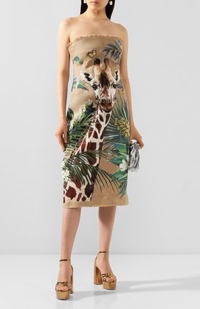 Женское льняное платье DOLCE & GABBANA бежевого цвета по цене 599500 руб., арт. F6J0PT/FP4LU | Фото 2 Женское льняное платье DOLCE & GABBANA бежевого цвета, арт. F6J0PT/FP4LU | Фото 2